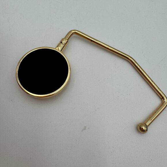 Purse Hanger Black Leopard Print Rhinestones Handbag Hook Portable Brass - Picture 4 of 8